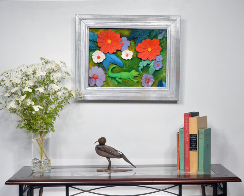 Chameleon with Flowers
